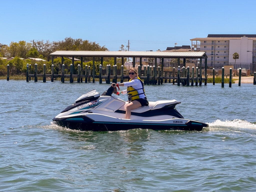 My first time on a jet ski at Flora-Bama Marina